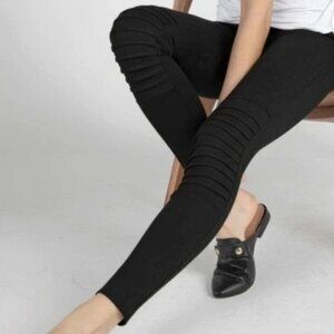 RUTI The All Mighty Moto Ponti Leggings Pull On Pants in Black Minimalist Travel